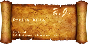 Rozina Júlia névjegykártya