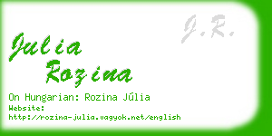 julia rozina business card